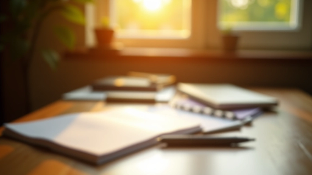 Espaço de trabalho criativo com materiais de aprendizagem de narrativa em inglês